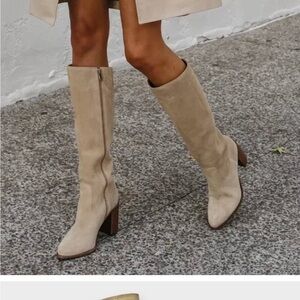 Vince Camuto Pearlanie Knee-High Suede Block Heel Boots Size 9